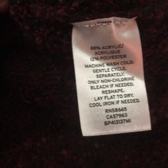 BP. NEW Burgundy Bouclé Open Front Cardigan Size Small - Picture 7 of 10